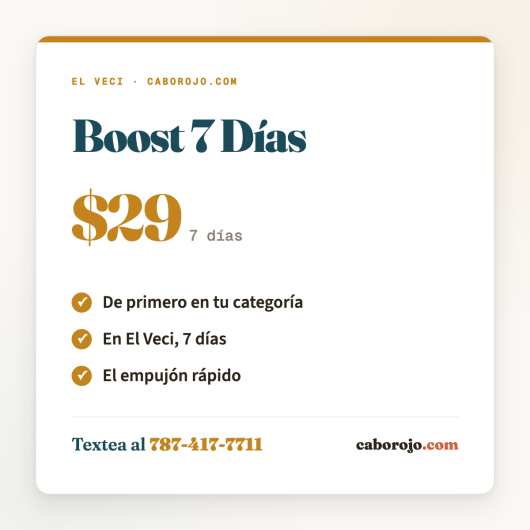 Boost 7 Dias 29 dolares - de primero en tu categoria en El Veci - CaboRojo.com