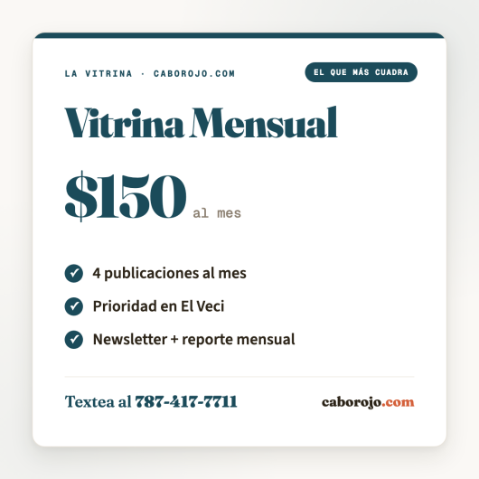 Vitrina Mensual 150 dolares - 4 publicaciones al mes - CaboRojo.com